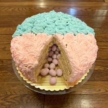 Load image into Gallery viewer, Blue &amp; Pink Rosette Gender Reveal Cake