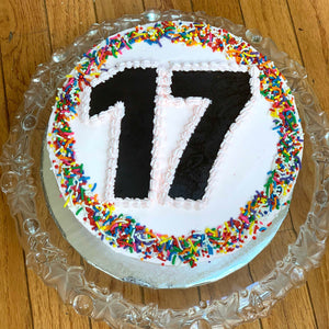 Round Vanilla Number Cake